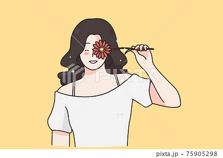 International woman day, flowers gift concept 75905298