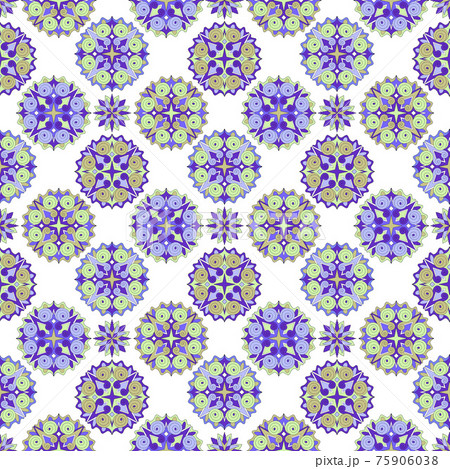 Arabic geometric hexagonal pattern, outline hand drawn style 75906038