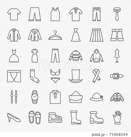 Clothing Line Icons Set 75908344