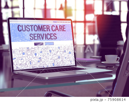 Customer Care Services Concept on Laptop Screen. 75908614