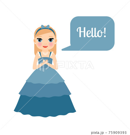 Cute princess with speech bubble 75909393