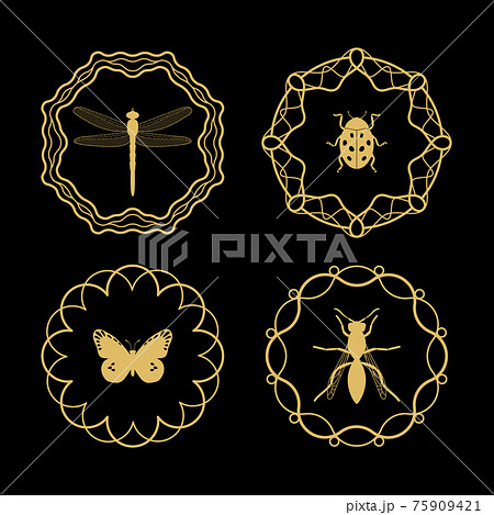 Insects hipster labels 75909421