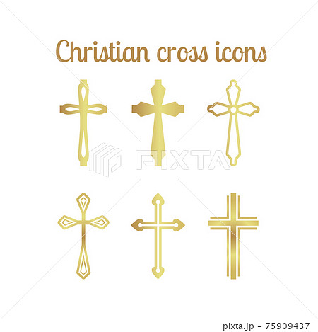 Golden christian cross 75909437
