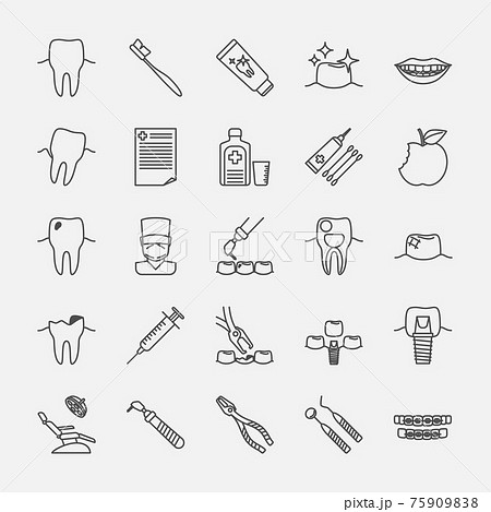 Dental clinic line icons Dental clinic line icons 75909838