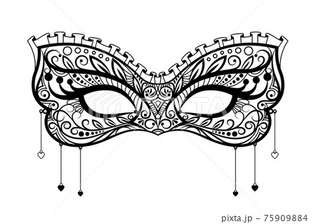 Elegant carnival black lace mask Elegant carnival black lace mask 75909884
