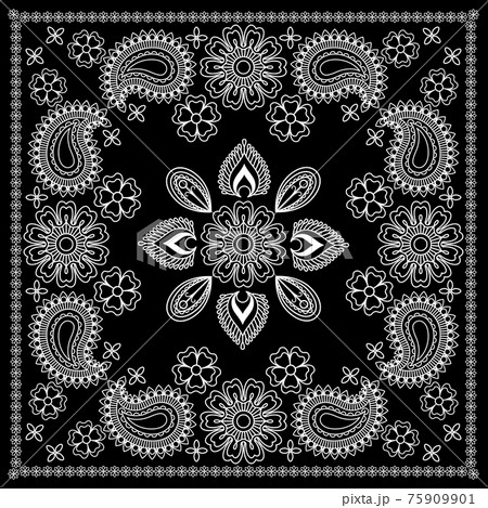 Black and White Bandana Print Black and White Bandana Print 75909901