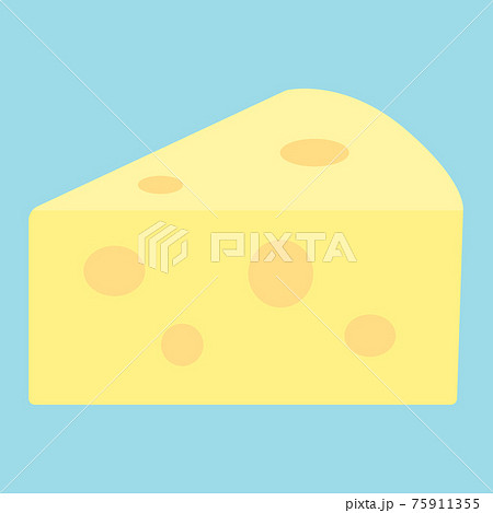 シンプルでかわいいチーズのイラスト フラットデザインのイラスト素材