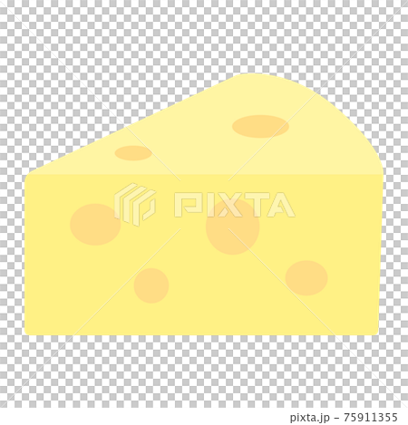 シンプルでかわいいチーズのイラスト フラットデザインのイラスト素材