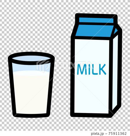 シンプルでかわいい牛乳のイラストのイラスト素材