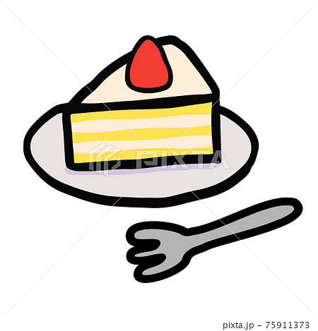 Simple And Cute Shortcake Illustration Handwritten Stock Illustration