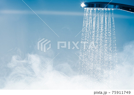 shower with flowing water and steam shower with flowing water and steam 75911749