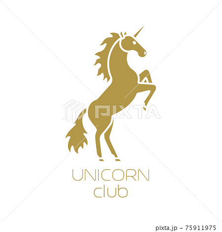 Unicorn club isolated logotype design 75911975