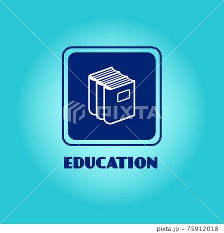 Education logo with book pile Education logo with book pile 75912018