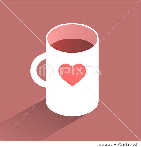 A cup of coffee with a heart is on the table 75912703