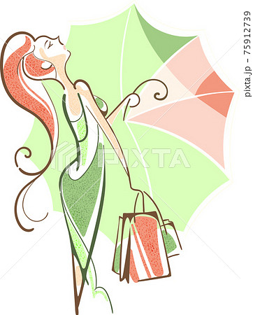 A slender girl shopping. 75912739