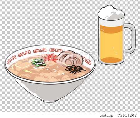 とんこつラーメンとビール 75913208