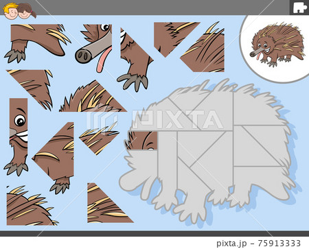 jigsaw puzzle game with echidna animal character jigsaw puzzle game with echidna animal character 75913333