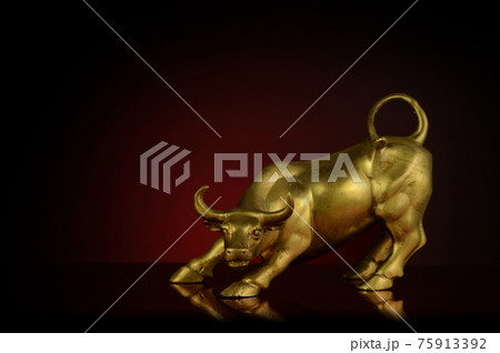 Powerful Horned Bull 75913392