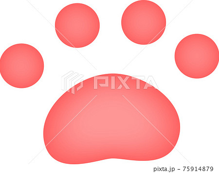 赤色の動物の足跡 水彩画風 赤色の動物の足跡 水彩画風 75914879