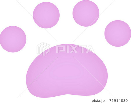 紫色の動物の足跡 水彩画風 紫色の動物の足跡 水彩画風 75914880