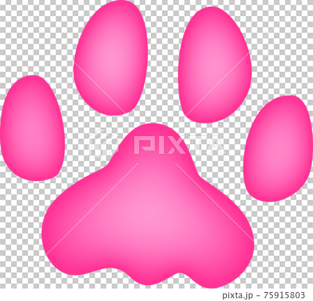 Dark pink animal footprints watercolor style 75915803