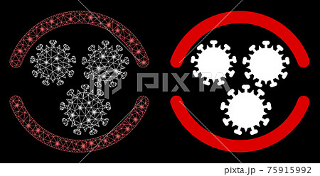 Bright Mesh Wire Frame Virus Container with Flare Spots Bright Mesh Wire Frame Virus Container with Flare Spots 75915992