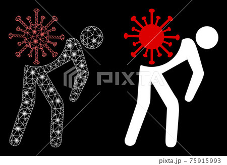 Bright Mesh 2D Virus Carrier with Flare Spots Bright Mesh 2D Virus Carrier with Flare Spots 75915993