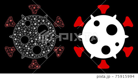 Bright Mesh Wire Frame Virus with Flare Spots 75915994