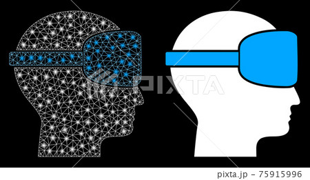 Bright Mesh Carcass Virtual Reality with Flare Spots Bright Mesh Carcass Virtual Reality with Flare Spots 75915996