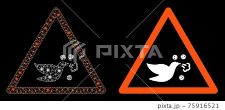 Bright Mesh Wire Frame Bird Flu Warning with Flare Spots 75916521