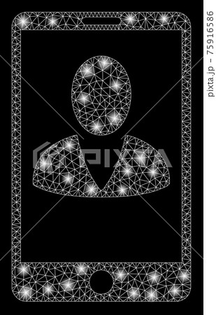 Flare Mesh Wire Frame Mobile User Profile with Flare Spots 75916586