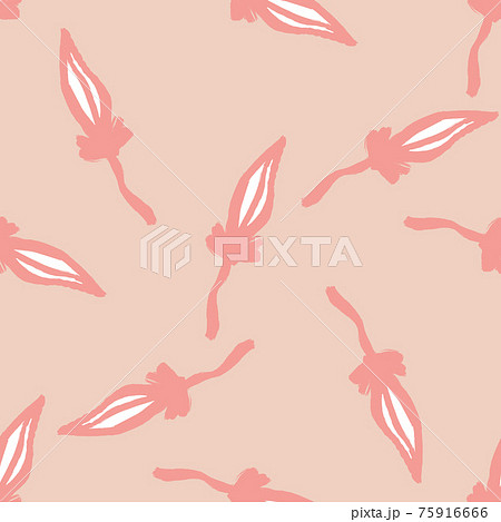Pastel tones seamless pattern with abstract leaf silhouettes contoured print. Light background. Doodle backdrop. 75916666