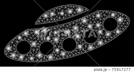 Glowing Mesh Network UFO with Flare Spots 75917277