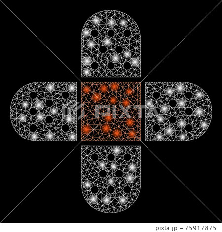 Glowing Mesh Network Plaster with Light Spots Glowing Mesh Network Plaster with Light Spots 75917875