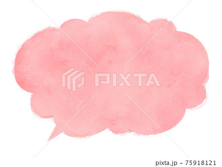 手描き風・ピンクのフキダシ 75918121