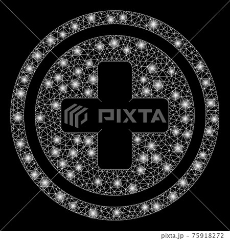 Glowing Mesh Network Pharmacy Cross with Flash Spots 75918272