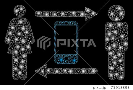 Flare Mesh Carcass People Exchange Smartphone with Flare Spots 75918393