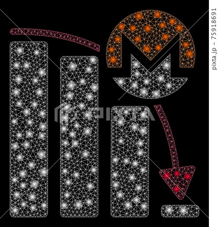 Flare Mesh Wire Frame Monero Falling Acceleration Chart with Light Spots 75918691