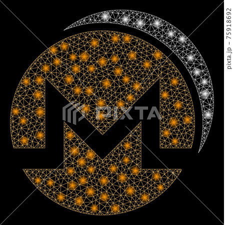 Glossy Mesh Carcass Monero Coins with Light Spots 75918692