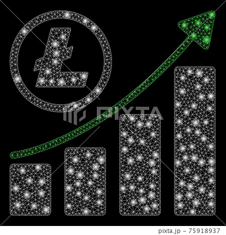 Flare Mesh Network Litecoin Growing Graph Trend with Flare Spots 75918937