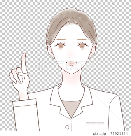 Female doctor explaining with a finger Female doctor explaining with a finger 75921534