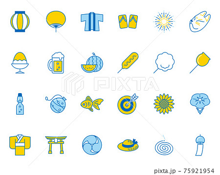 夏祭りアイコンセット 75921954