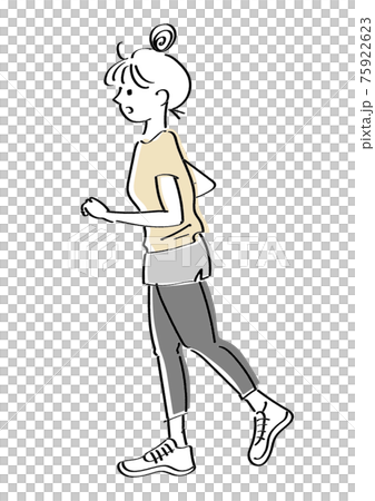 ランニングをする女性 75922623