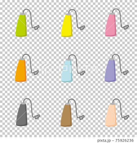 Color variation illustration of RIC type ear-hook type hearing aid 75926236