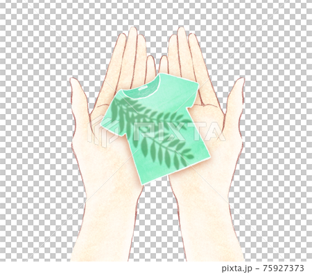 可持續和時尚的綠色 T 卹 75927373