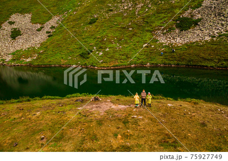 High altitude lake of the Ukrainian Carpathians, Lake Brebeneskul, the pearl of the Carpathians, a calm and ecologically clean reservoir. 75927749