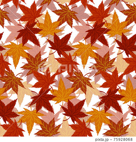 紅葉のシームレスパターン　透かし 75928068