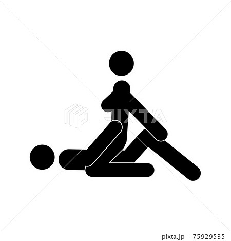 Cartoon Sex Poses. Concept Of Passion Erotic. Kamasutra, sketchy poses for making love. Yin and Yang, man and woman love each other. 75929535