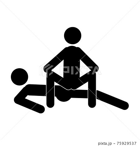 Cartoon Sex Poses. Concept Of Passion Erotic. Kamasutra, sketchy poses for making love. Yin and Yang, man and woman love each other. 75929537