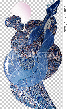 A person who plays the guitar, made of metal material 75930549